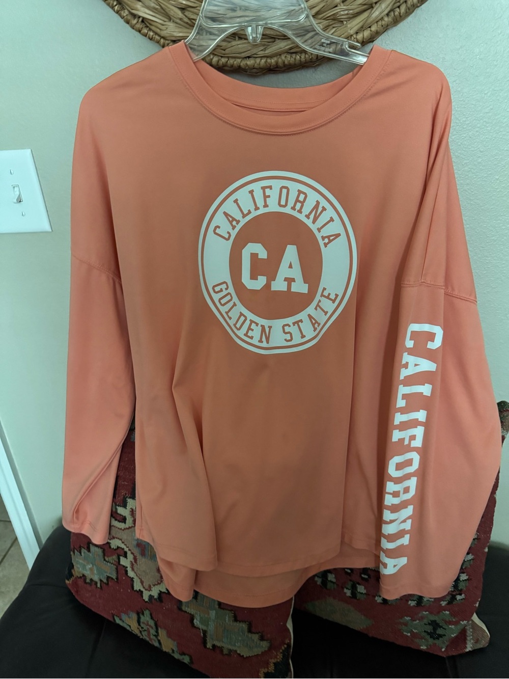 Source Unknown Coral California Graphic Long Sleeve Sweatshirt